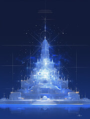 Wall Mural - christmas tree with lights