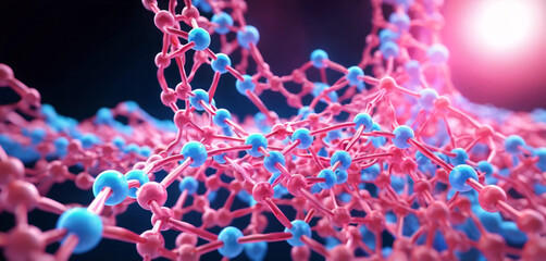 Poster - Illustrative colored representation of an informational strand in genetic transcription and RNA polymerase