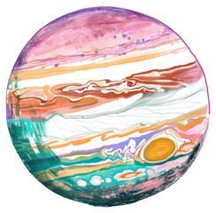 Canvas Print - Abstract colorful planet painting