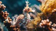 © Shozib - Seahorse swims amidst vibrant coral and seaweed in a coral reef