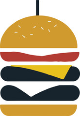 Wall Mural - Vector Illustration of a Colorful Burger Design