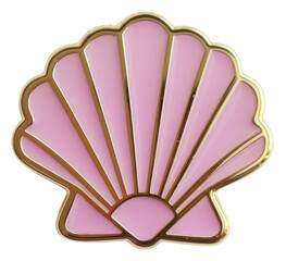 Canvas Print - Pink seashell enamel pin