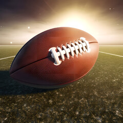 american football ball on grass