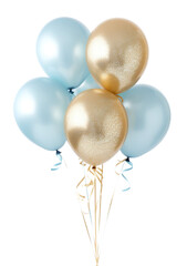 Canvas Print - PNG Elegant blue gold balloons celebration