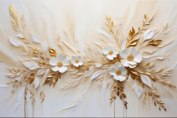 Wall Mural - wheat ears on white