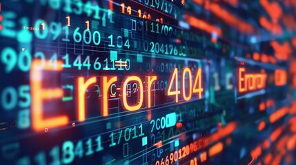 system failure Error 404, coding background error system, binary code error