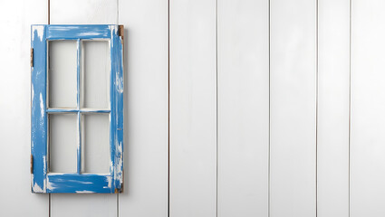 weathered wooden window painted in various colors , rustic details and texture of the window