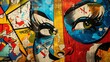 © thien - Dynamic Pop Art Wall Art with Bold Colors and Comic Book-Style Illustrations
