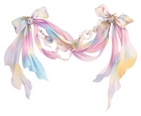 Poster - Elegant pastel ribbon illustration