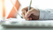 © Chinnapong - Business application registration with applicant filing company document form, filling in personal profile, registering or applying for job, employment opportunity, administrative office career