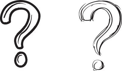Poster - One line drawing of a question mark isolated on a white background