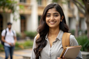  Indian college girl ,looking beautiful,A pretty Indian college girl holding a folder ,Beautiful young woman with folder, Indian college student.