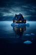 © Wendelin - ironic picture from Greenland, a blue house floating on an little iceberg