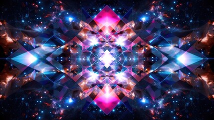 Wall Mural - Vibrant Cosmic Kaleidoscope Abstract Background with Stars