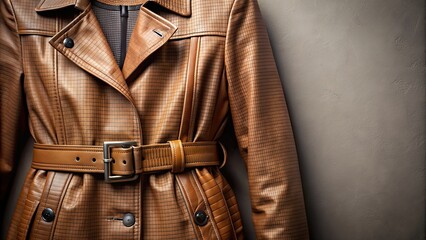 Fashionable jacket with a stylish belt , stylish, trendy, outerwear, fashion, clothing, accessory, belt, chic, elegant, modern