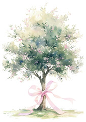 Sticker - PNG Coquette olive tree art painting graphics.