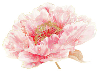 Wall Mural - PNG  Delicate pink flower illustration