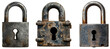 © Ratthamond - Three vintage padlocks, each with a unique design and varying degrees of wear and tear, stand as symbols of security and nostalgia.