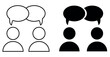 © AsadWafa - Discussion, dispute icon. Line, glyph and filled outline, Forum chat outline and filled vector illustration. Different style icons graphics set.