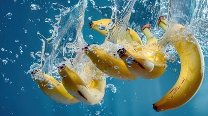 Wall Mural - Splashing Bananas in Water