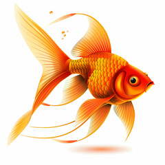 3D goldfish in white background vector image