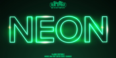 Wall Mural - neon editable text effect, customizable sign and 80s 3d font style