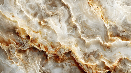 Canvas Print - White & Brown Marble Texture