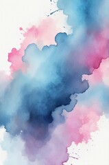 Wall Mural - blue to pink grainy grunge abstract gradient painting watercolor illustration design copy space