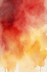 Wall Mural - red to yellow grainy grunge abstract gradient painting watercolor illustration design copy space