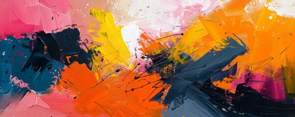 Wall Mural - An abstract expressionist painting with bold colors and energetic brushstrokes.