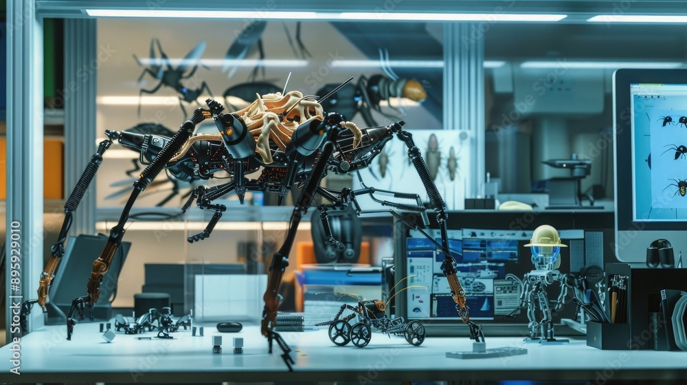 A bio-inspired robotics lab where engineers design and build robots ...
