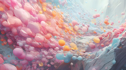 Poster - Abstract Colorful Bubble Landscape