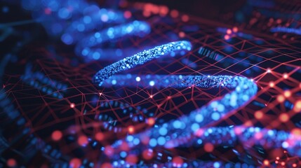 Wall Mural - a bioinformatics research center using computational methods to analyze biological data, acceleratin