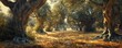 © Sanych - Ancient olive trees in a sun-drenched grove, 4K hyperrealistic photo