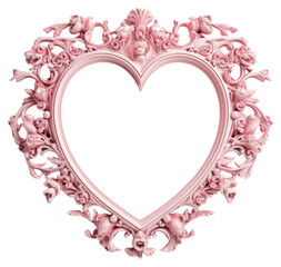 Wall Mural - PNG  Ornate pink heart-shaped frame