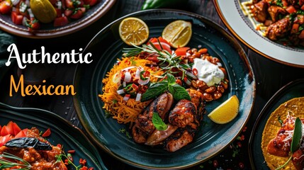 Delicious authentic Mexican meal featuring vibrant colors and fresh ingredients, perfect for culinary enthusiasts.