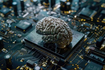 Sticker - Computer Motherboard with Brain