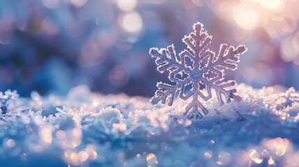 Sticker - Snowflake on Snowy Pile