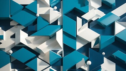 Poster - Seamless 3D Geometric Wallpaper Pattern Design