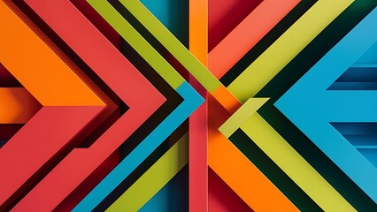 Abstract Geometric wallpaper background banner design concept with bright colors and sharp shapes