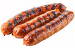 © Duka Mer - Two grilled sausages are isolated against a white background, displaying a deliciously detailed look.