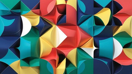 Abstract Geometric wallpaper background banner design concept with bright colors and sharp shapes