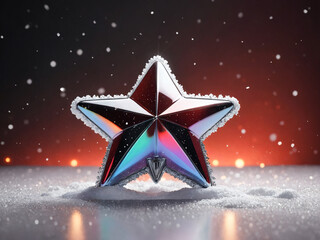 Wall Mural - shiny metallic christmas star decoration mood