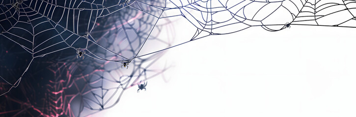 Wall Mural - Spider web cobweb halloween spooky background frame vector