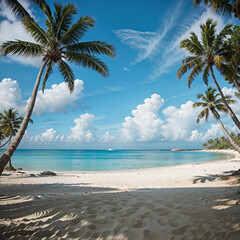 beach with palm trees