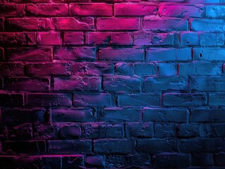 Poster - Neon Light on Brick Wall