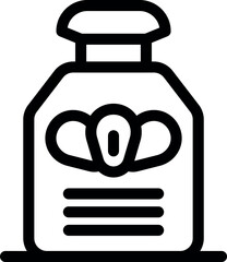 Poster - Line icon of a cosmetic bottle, suggesting beauty and skincare