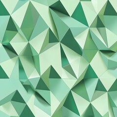 Sticker - An artistic depiction of a seamless geometric pattern featuring shades of green in a triangular tessellation.


