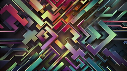 Abstract Geometric wallpaper background banner design concept with bright colors and sharp shapes