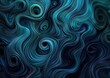 © Darcraft - Abstract swirls of blue and teal lines on a black background